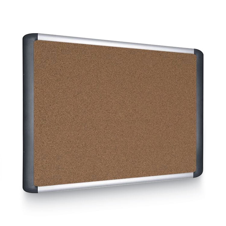 Tech Cork Board, 48 x 36, Tan Surface, Silver/Black Aluminum Frame 7