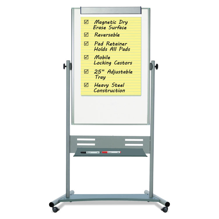 Revolver Easel, 35.4 x 47.2, 80" Tall Easel, Vertical Orientation, White Surface, Silver Aluminum Frame 5