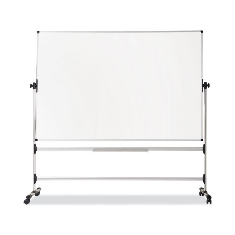 Earth Silver Easy Clean Mobile Revolver Dry Erase Boards, 36 x 48, White Surface, Silver Steel Frame 1