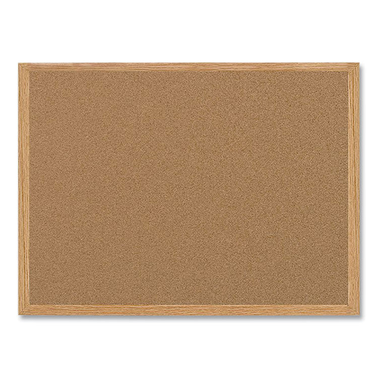 Earth Cork Board, 36 x 24, Tan Surface, Oak Wood Frame 1