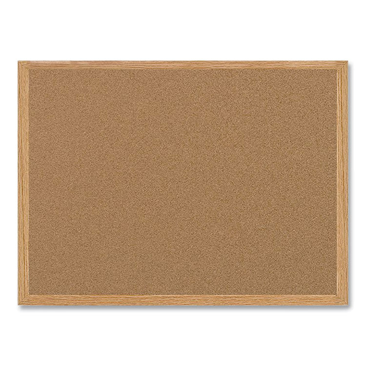 Earth Cork Board, 48 x 36, Tan Surface, Oak Wood Frame 1