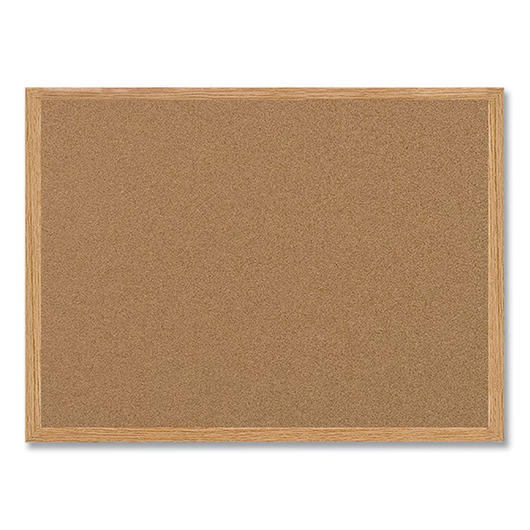 Earth Cork Board, 72 x 48, Tan Surface, Oak Wood Frame 1