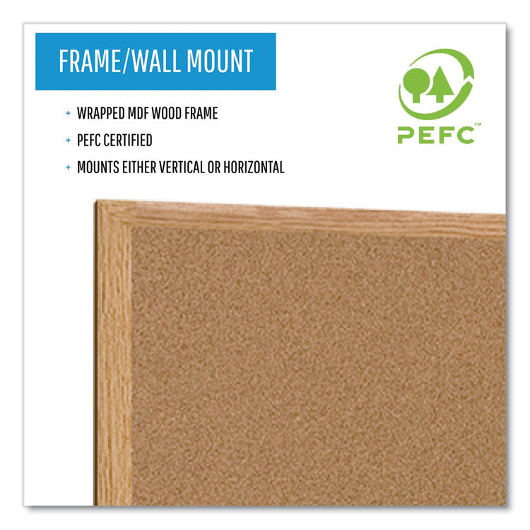 Earth Cork Board, 72 x 48, Tan Surface, Oak Wood Frame 5