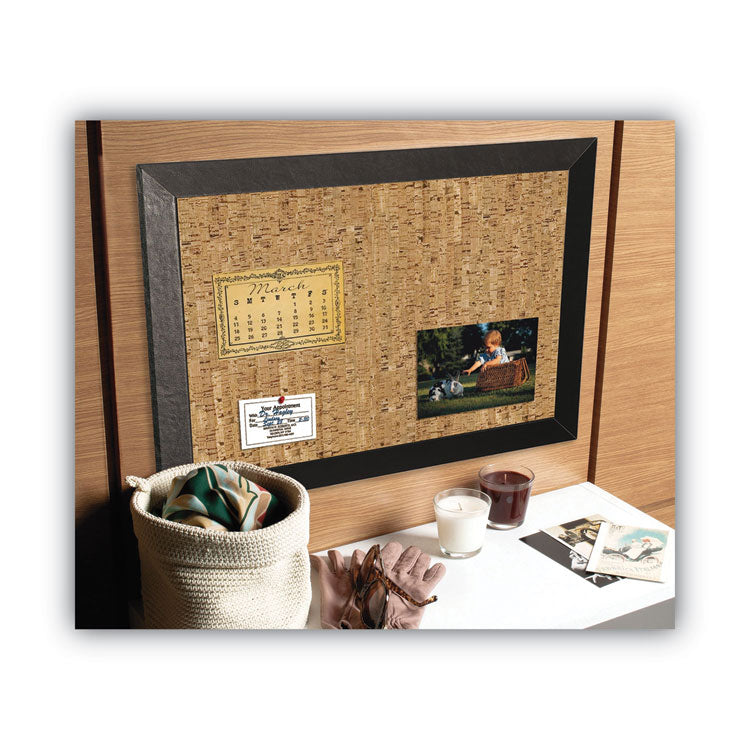 Natural Cork Bulletin Board, 36 x 24, Tan Surface, Black Wood Frame 10