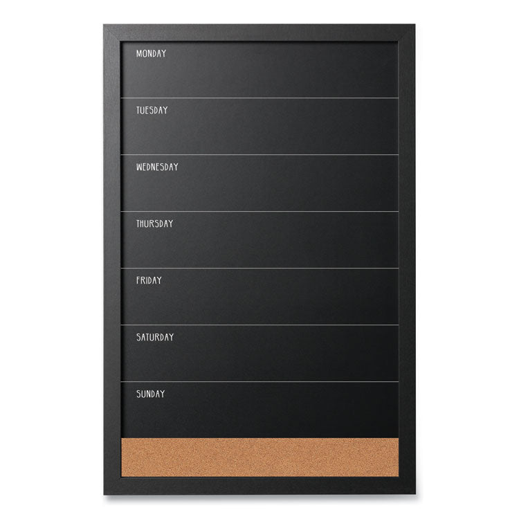 Black/White Message Board Set: (1) Bulletin, (1) Bulletin/Chalk Planner, (1) Bulletin/Dry Erase, Assorted Sizes, Black Frames 1