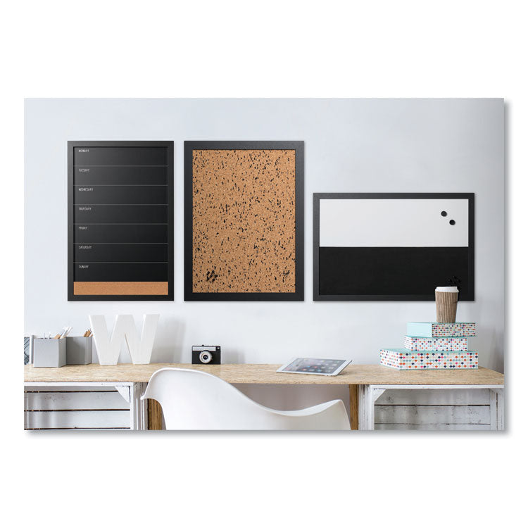 Black/White Message Board Set: (1) Bulletin, (1) Bulletin/Chalk Planner, (1) Bulletin/Dry Erase, Assorted Sizes, Black Frames 5