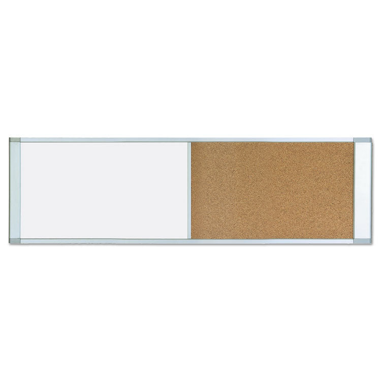 Combo Cubicle Workstation Dry Erase/Cork Board, 48 x 18, Tan/White Surface, Aluminum Frame 2