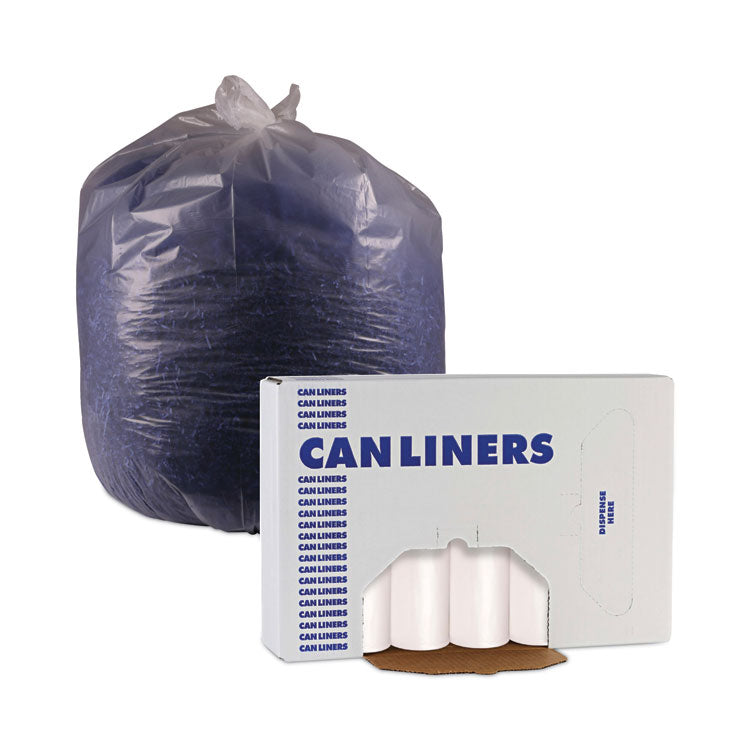 High-Density Can Liners, 10 gal, 6 mic, 24" x 23", Natural, 50 Bags/Roll, 20 Rolls/Carton 6