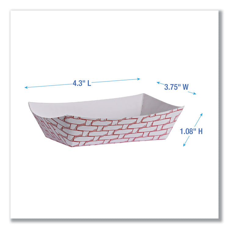 Paper Food Baskets, 6 oz Capacity, 3.78 x 4.3 x 1.08, Red/White, 1,000/Carton 3