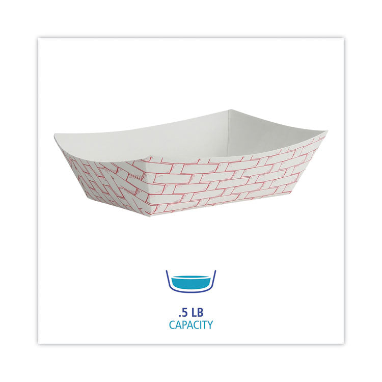 Paper Food Baskets, 0.5 Lb Capacity, Red/white, 1,000/carton 2