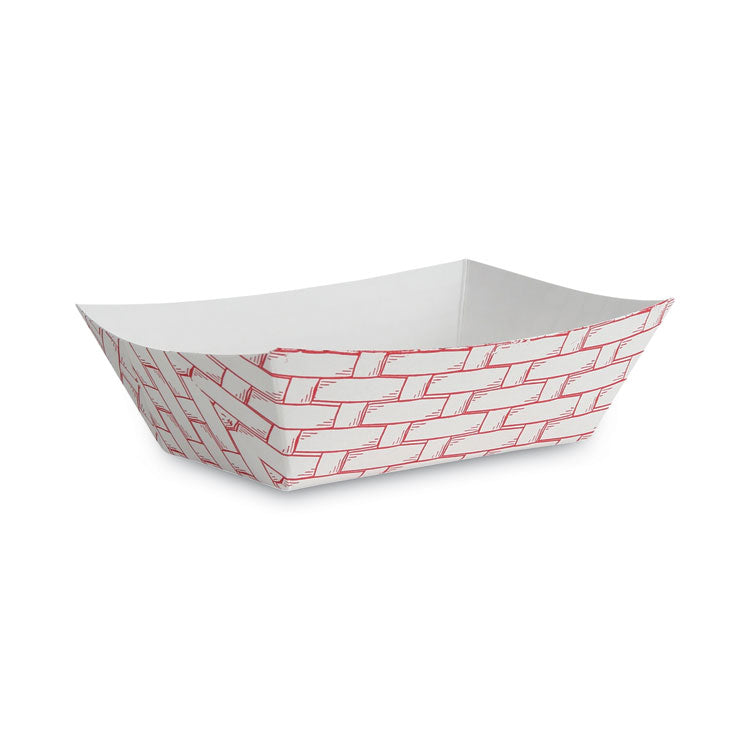 Paper Food Baskets, 1 Lb Capacity, Red/white, 1,000/carton 1