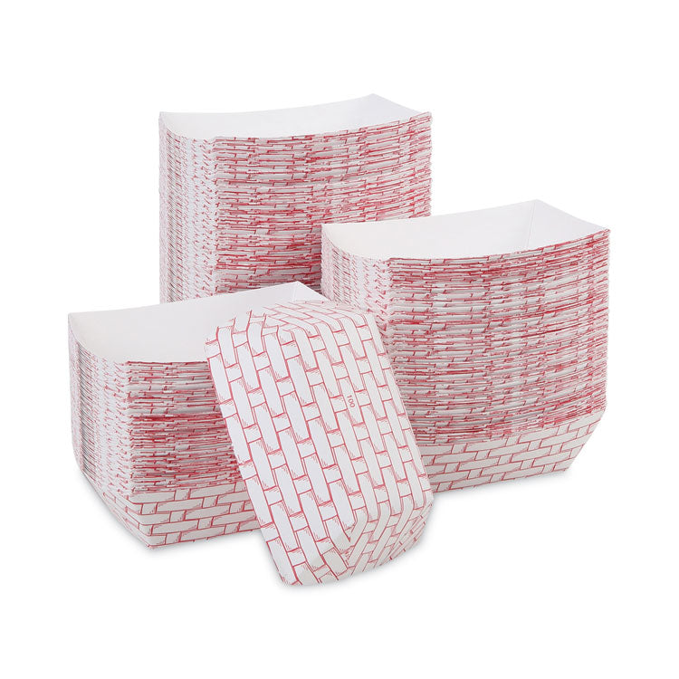 Paper Food Baskets, 1 Lb Capacity, Red/white, 1,000/carton 5