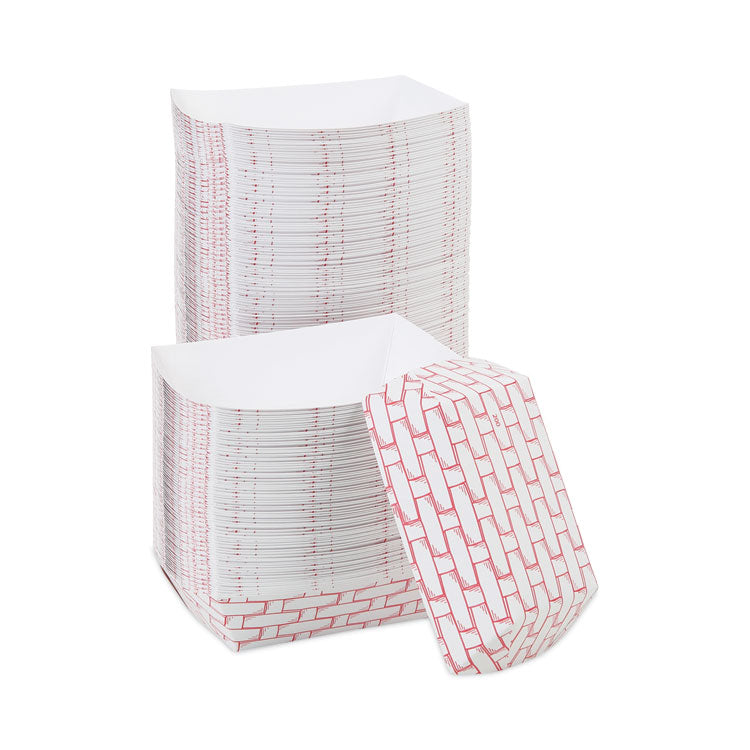 Paper Food Baskets, 2 Lb Capacity, Red/white, 1,000/carton 6