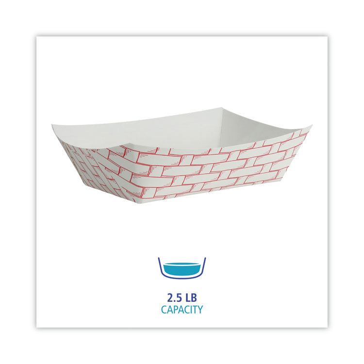 Paper Food Baskets, 2.5 Lb Capacity, Red/white, 500/carton 2