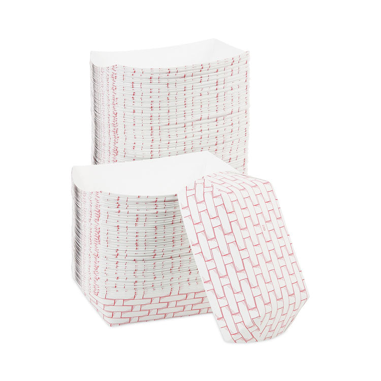 Paper Food Baskets, 2.5 Lb Capacity, Red/white, 500/carton 6