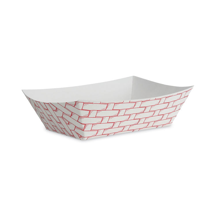 Paper Food Baskets, 3 Lb Capacity, Red/white, 500/carton 1