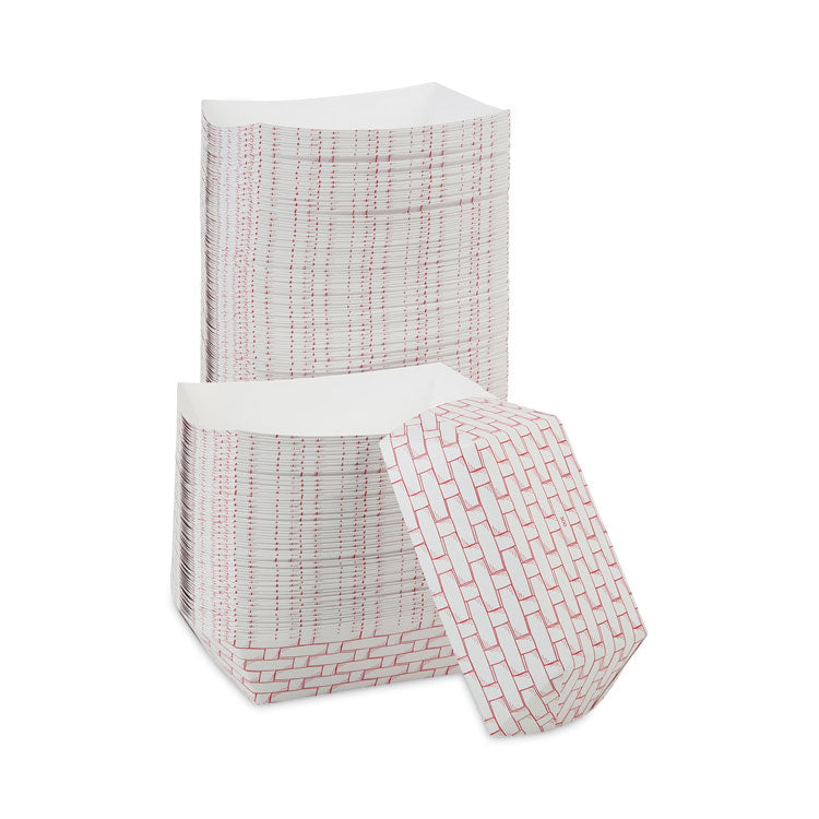 Paper Food Baskets, 3 Lb Capacity, Red/white, 500/carton 5