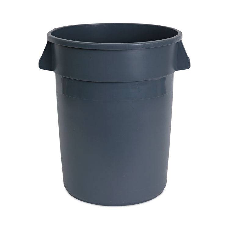 Round Waste Receptacle, 32 gal, Linear-Low-Density Polyethylene, Gray 1