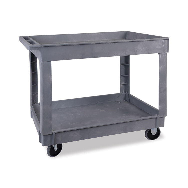 Two-Shelf Utility Cart, Plastic, 2 Shelves, 300 lb Capacity, 24" x 40" x 31.5", Gray 1