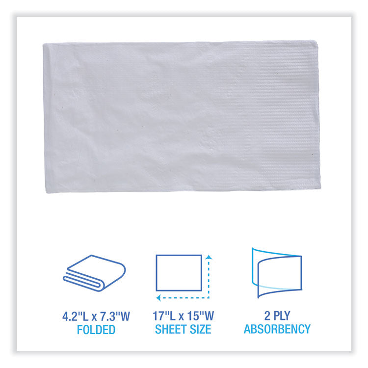 Dinner Napkin, 2-Ply, 17 x 15, White, 100/Pack, 30 Packs/Carton 2