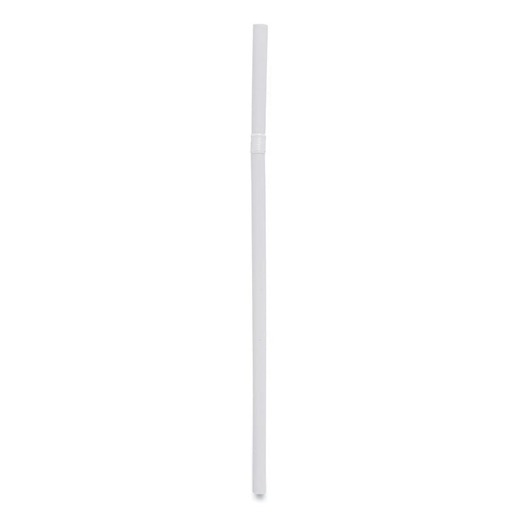 Flexible Wrapped Straws, 7.75", Plastic, White, 500/pack, 20 Packs/carton 1