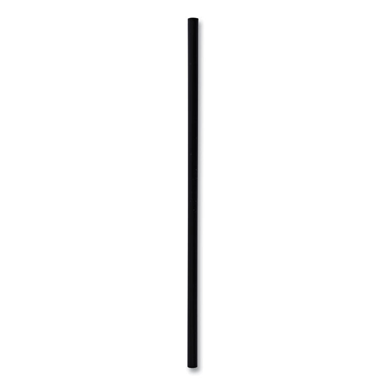 Wrapped Jumbo Straws, 7.75", Polypropylene, Black, 250/pack, 50 Packs/carton 1