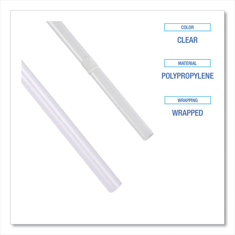 Wrapped Jumbo Straws, 7.75", Polypropylene, Clear, 12,000/carton 5