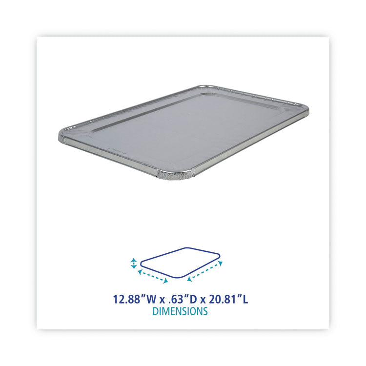 Aluminum Steam Table Pan Lids, Fits Full-Size Pan, Deep,12.88 x 20.81 x 0.63, 50/Carton 4