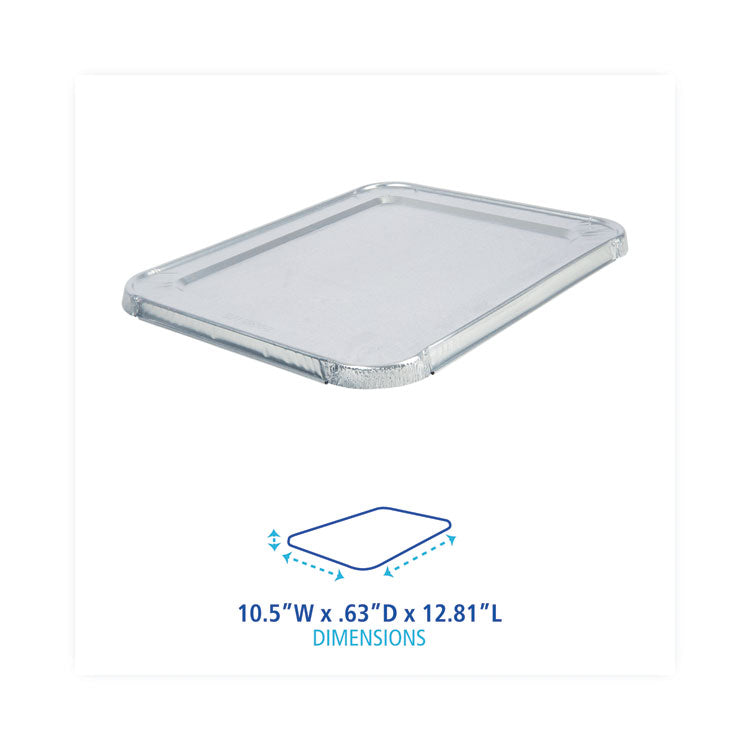 Aluminum Steam Table Pan Lids, Fits Half-Size Pan, Deep, 10.5 x 12.81 x 0.63, 100/Carton 4