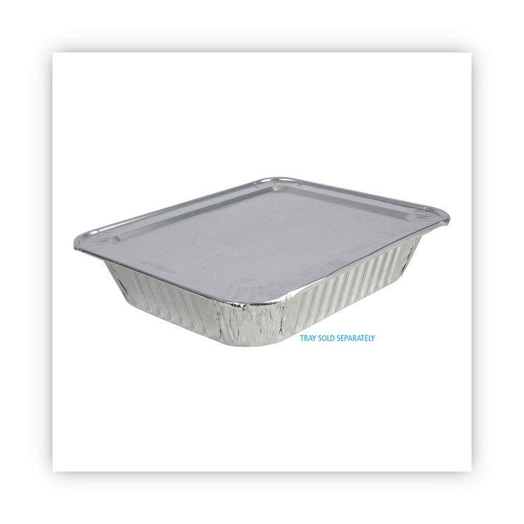 Aluminum Steam Table Pan Lids, Fits Half-Size Pan, Deep, 10.5 x 12.81 x 0.63, 100/Carton 5