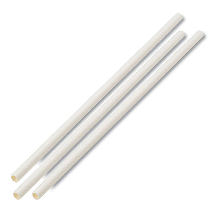 Unwrapped Paper Straws, 7.75" X 0.25" White, 4,800 Straws/carton 1