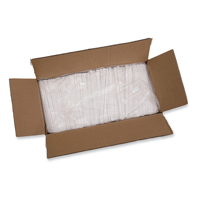 Individually Wrapped Paper Straws, 7.75" X 0.25", White, 3,200/carton 1