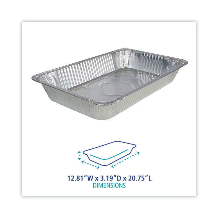 Aluminum Steam Table Pans, Full-Size Deep, 3.19" Deep, 12.81 x 20.75, 50/Carton 4