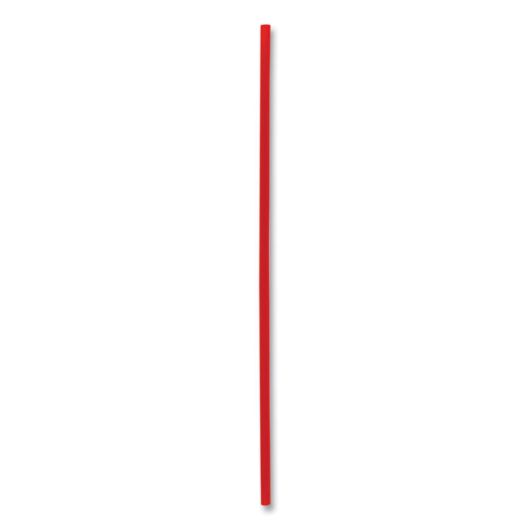 Single-Tube Stir-Straws,5.25", Polypropylene, Red, 1,000/pack, 10 Packs/carton 1