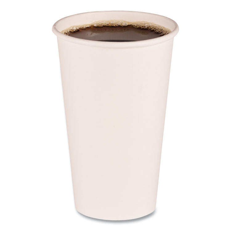 Paper Hot Cups, 16 oz, White, 50 Cups/Sleeve, 20 Sleeves/Carton 1