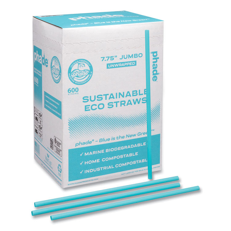 Marine Biodegradable Straws, 7.75", Ocean Blue, 6,000/Carton 1