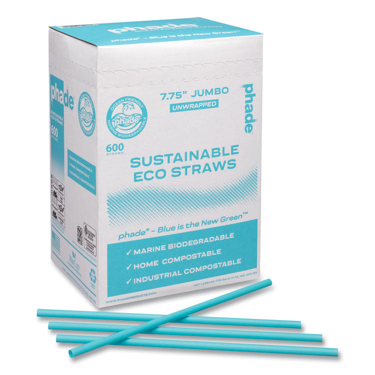 Marine Biodegradable Straws, 7.75", Ocean Blue, 6,000/Carton 4