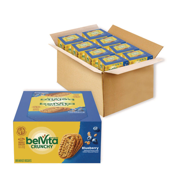 belVita Breakfast Biscuits, 1.76 oz Pack, Blueberry, 8 Packs/Box, 8 Boxes/Carton 1