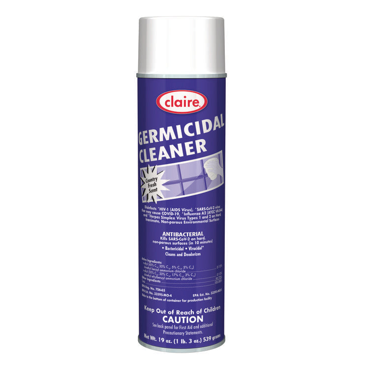 Germicidal Cleaner, Country Fresh Scent, 19 oz Aerosol Spray, 12/Carton 1