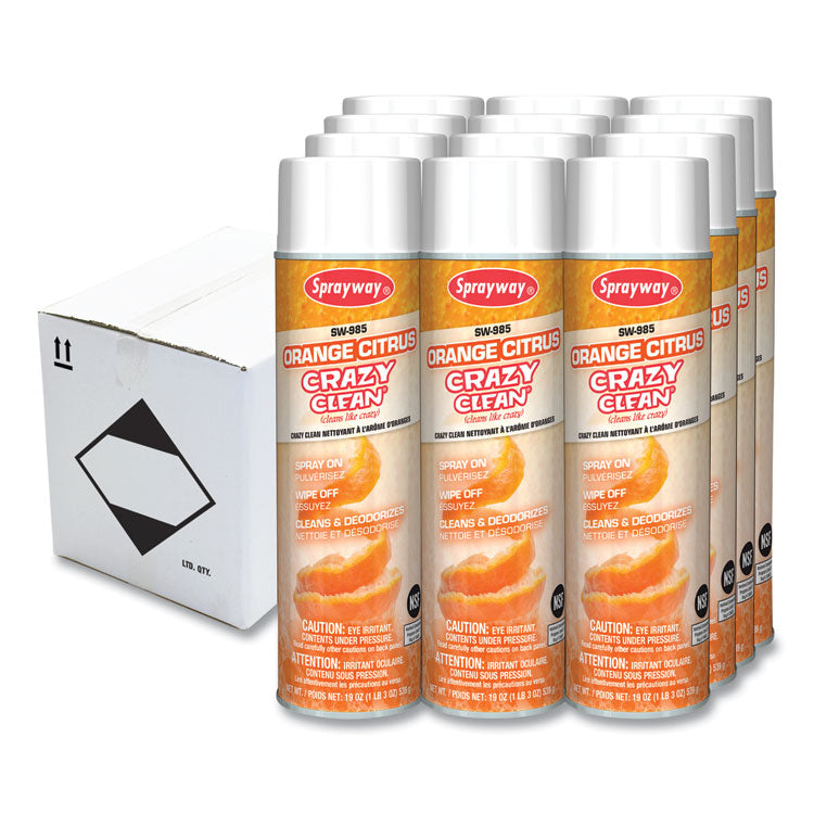 Orange Citrus Crazy Clean, Orange Scent, 19 oz Aerosol Spray, Dozen 1