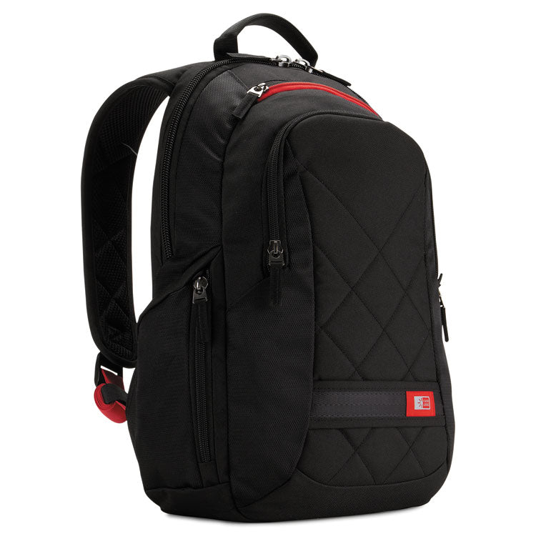 Diamond Backpack, Fits Devices Up to 14.1", Polyester, 6.3 x 13.4 x 17.3, Black 1