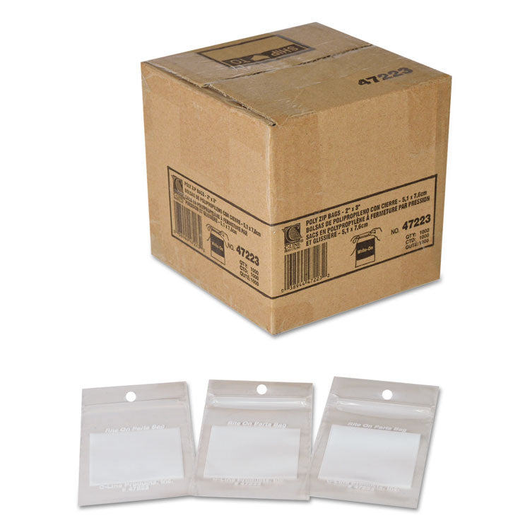 Write-On Poly Bags, 2 Mil, 2" X 3", Clear, 1,000/carton 3