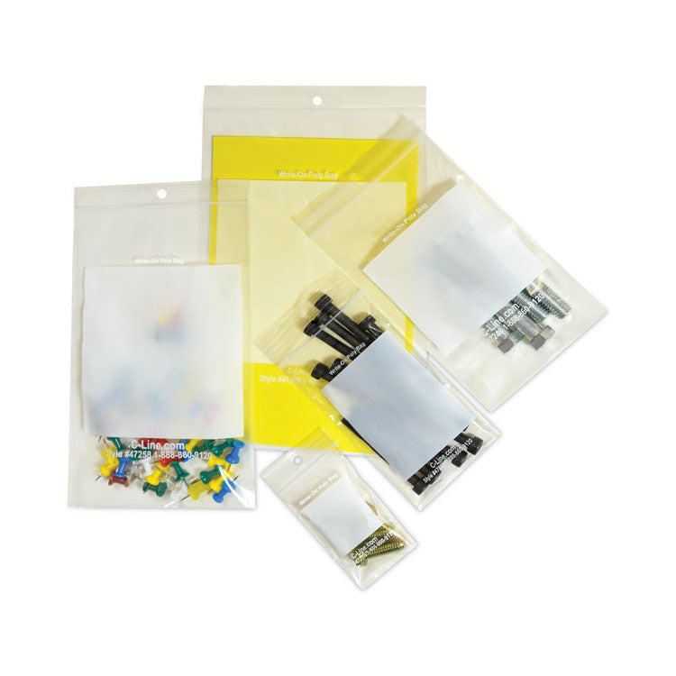 Write-On Poly Bags, 2 Mil, 2" X 3", Clear, 1,000/carton 6