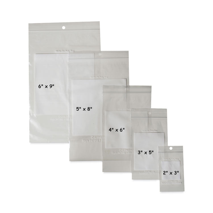 Write-On Poly Bags, 2 Mil, 2" X 3", Clear, 1,000/carton 5