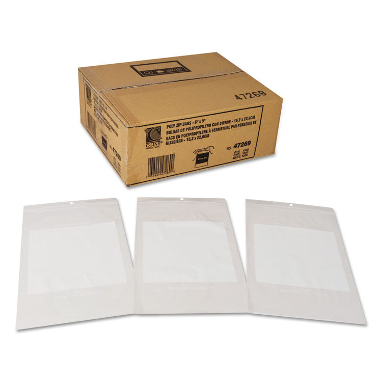 Write-On Poly Bags, 2 Mil, 6" X 9", Clear, 1,000/carton 3