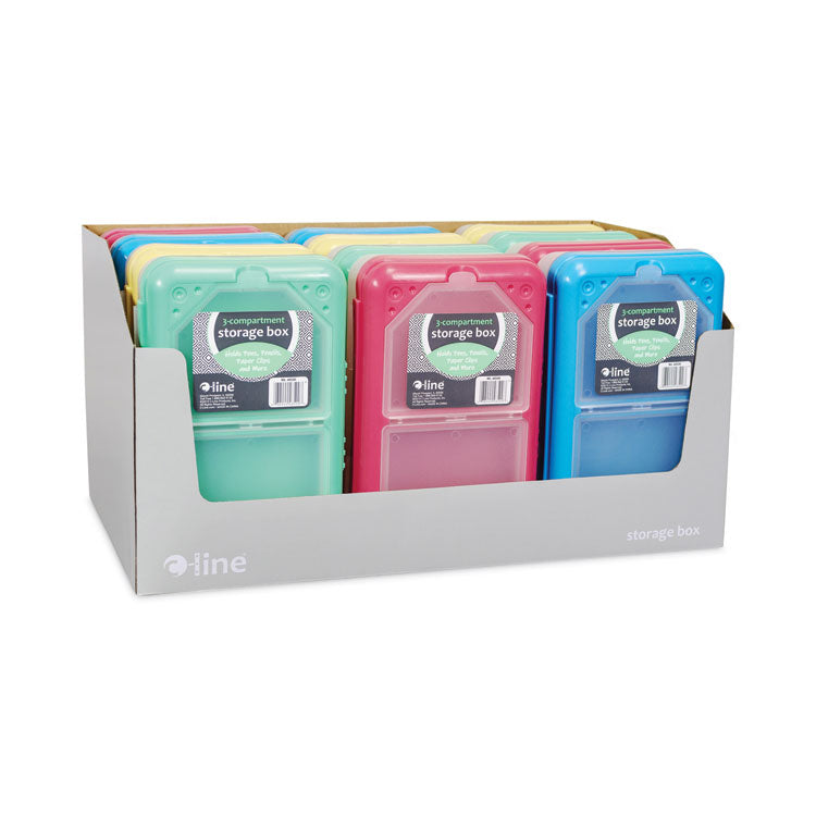 Storage Box, 5.43 x 8.25 x 2.43, Seafoam Green, Seaside Blue, Sunset Red, Sunny Yellow, 12/Carton 2