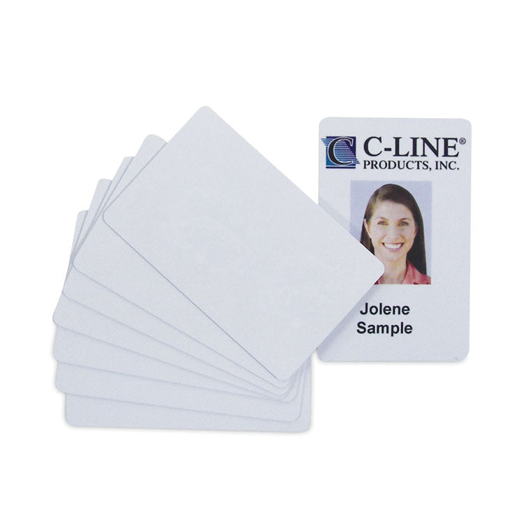 PVC ID Badge Card, 3.38 x 2.13, White, 100/Pack 1