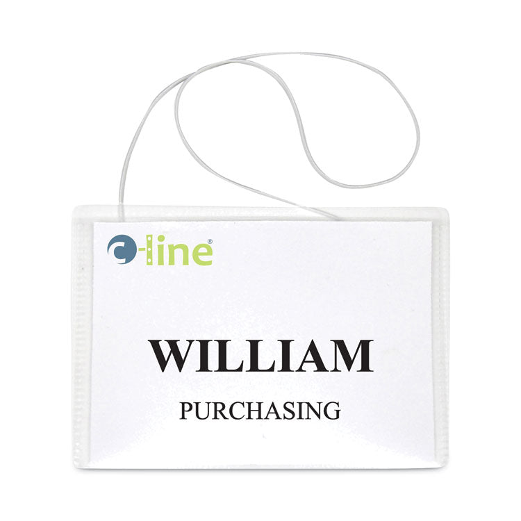 Name Badge Kits, Top Load, 4 X 3, Clear, Elastic Cord, 50/box 1