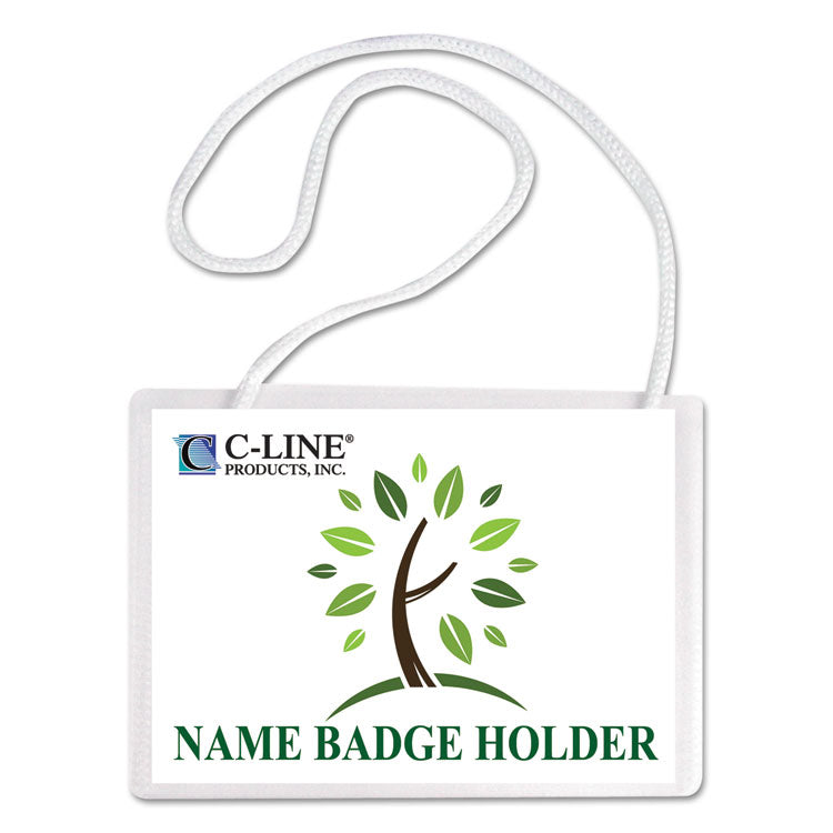 Specialty Name Badge Holder Kits, 4 X 3, Horizontal Orientation, White, 50/box 1