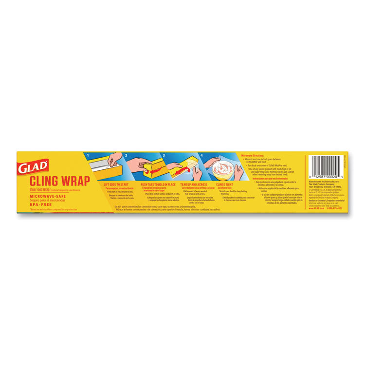 Clingwrap Plastic Wrap, 200 Square Foot Roll, Clear, 12 Rolls/carton 9